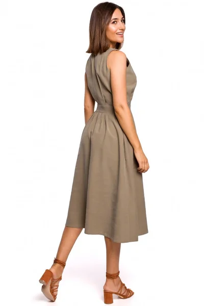 Dámské LF613 Zavinovací dámské šaty bez rukávů Šaty s volánem Style