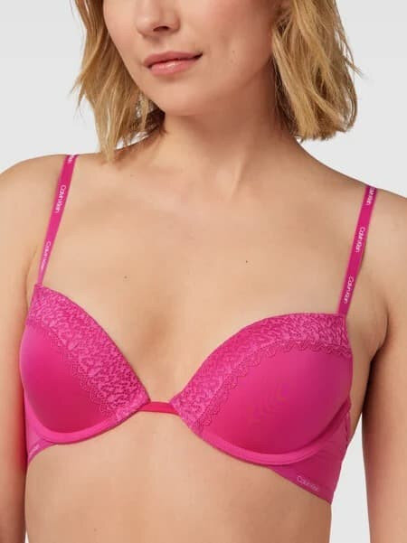 Dámská podprsenka push-up QL868 VHZ - Calvin Klein, růžová 75C i10_P59102_1:2140_2:1_