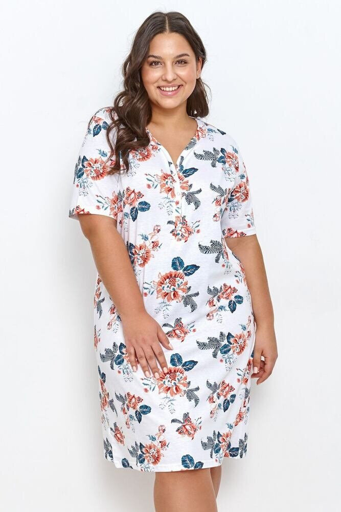 Bílá košilka s květinovým potiskem plus size Taro, XXL i43_77209_2:_3:XXL_