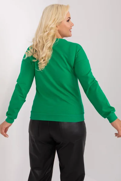Zelené dámské V-neck tričko FPrice