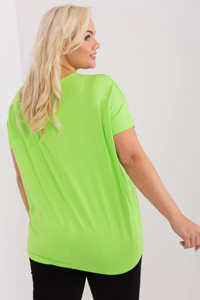 Dámská halenka plus size světle zelená FPrice