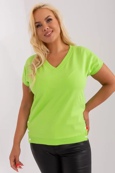 Neon zelené dámské V-neck tričko FPrice