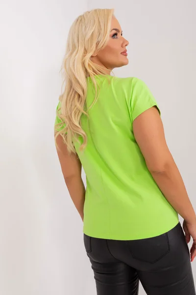 Neon zelené dámské V-neck tričko FPrice