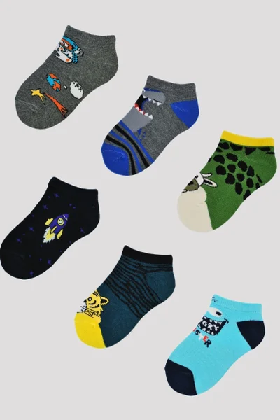 Dětské barevné vzorované kotníčkové ponožky Noviti
