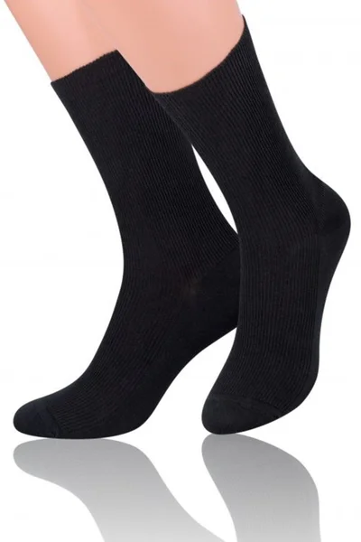 Černé pánské netlačící ponožky Steven 018
