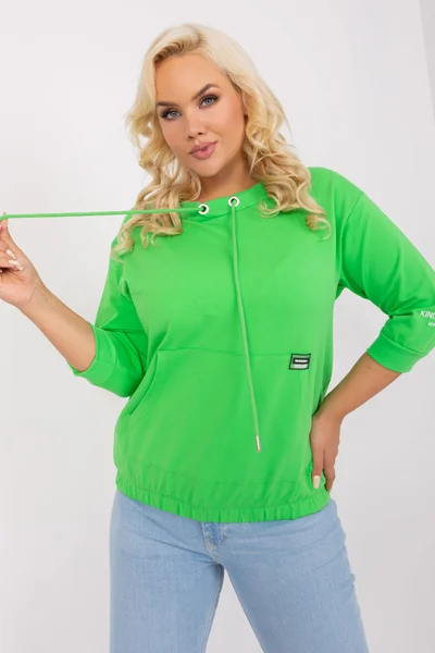 Výrazně zelené dámské tričko se žebrovaným lemem FPrice