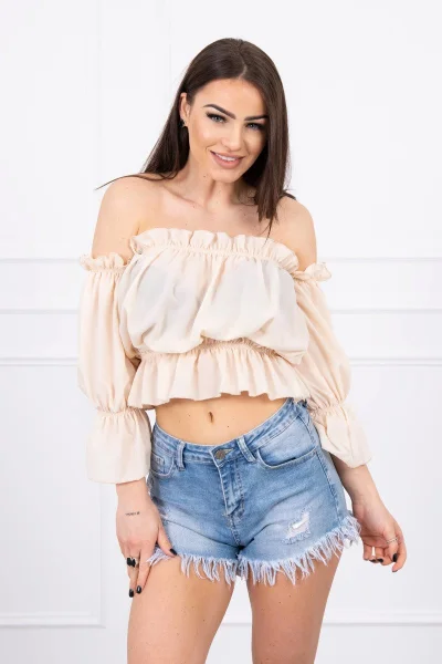 Dámská halenka Kesi off-shoulder ecru s volánky