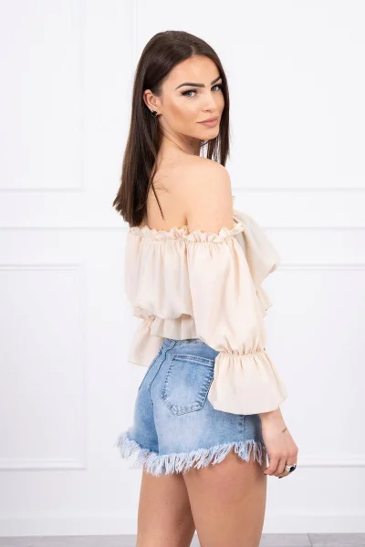 Dámská halenka Kesi off-shoulder ecru s volánky