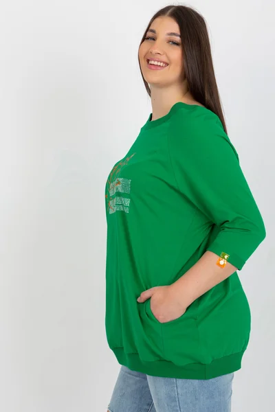 Tmavě zelená dámská oversize tunika univerzální velikost FPrice