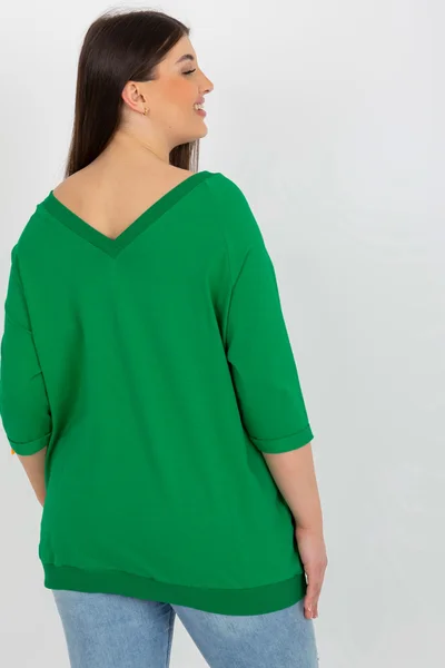 Tmavě zelená dámská oversize tunika univerzální velikost FPrice