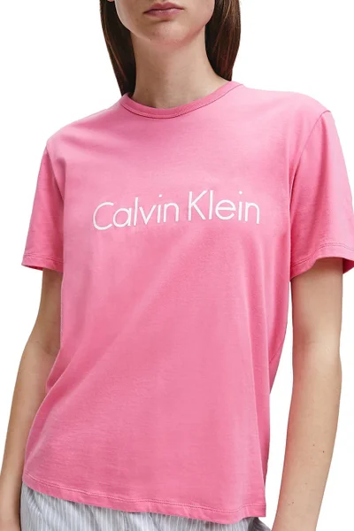 Dámské triko na spaní QS6105E-AD5 růžová - Calvin Klein růžová