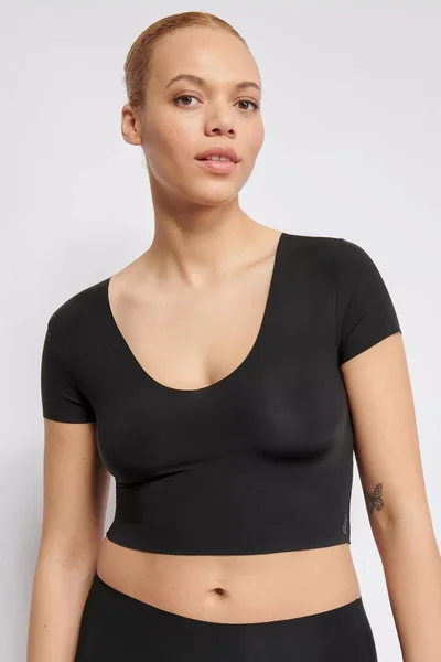 Dámský černý crop top ZERO Feel - Sloggi