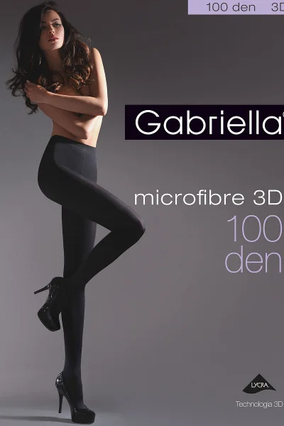 Černé hedvábné 3D punčocháče Gabriella 119