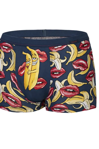 Pánské boxerky Bananas E655 Jeans-Red-Yellow - Cornette