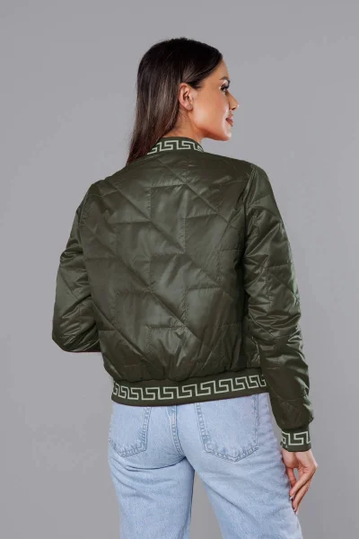 Lesklá prošívaná khaki bunda Bomber S'WEST