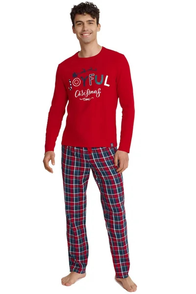 Pánské vánoční pyžamo Henderson modro-červené