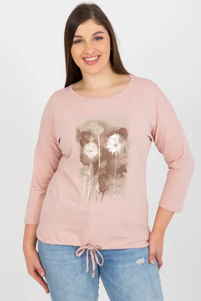 Světle růžové dámské tričko s potiskem FPrice
