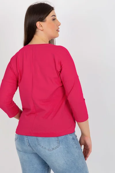Tmavě růžové dámské tričko s 3/4 rukávem FPrice
