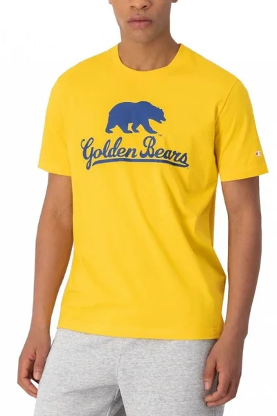 Výrazně žluté pánské tričko s nápisem CHAMPION