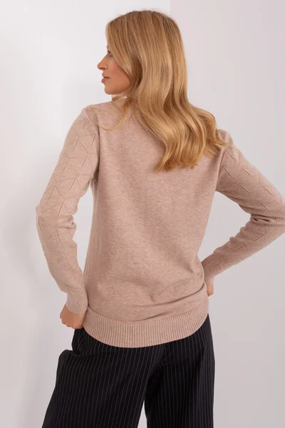Světle hnědý dámský pulovr FPrice univerzální velikost