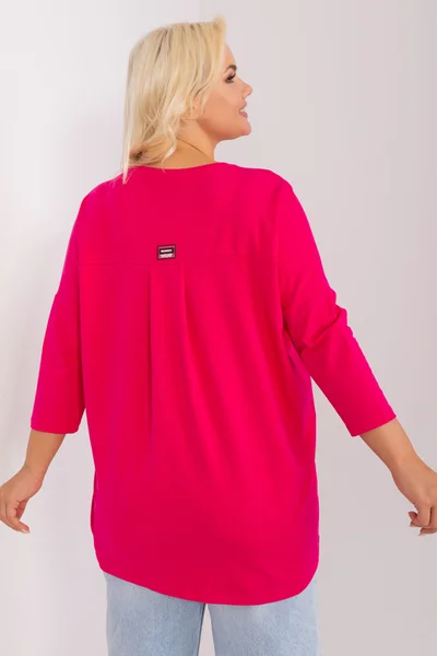 Tmavě růžové dámské volné tričko FPrice univerzální velikost