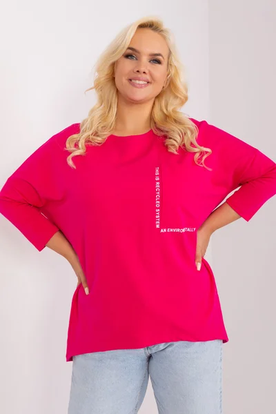 Tmavě růžové dámské volné tričko FPrice univerzální velikost