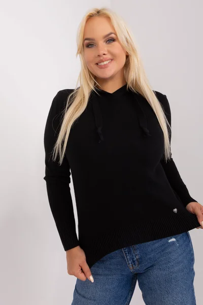 Dámský černý plus size svetr FPrice