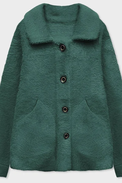 Zelený hřejivý kabátek s knoflíky MADE IN ITALY