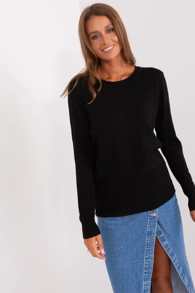 Klasický dámský černý pulovr FPrice