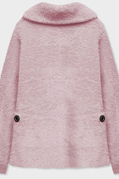 Světle růžový hřejivý kabátek s knoflíky MADE IN ITALY