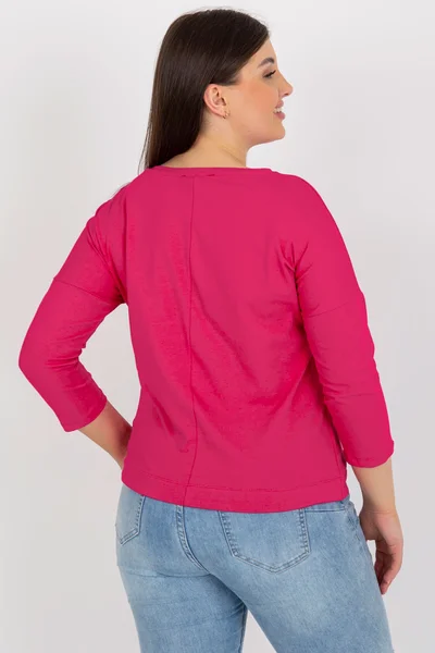 Tmavě růžové dámské tričko s potiskem FPrice
