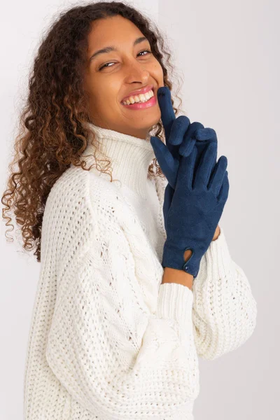 Tmavě modré elegantní zateplené rukavice AT