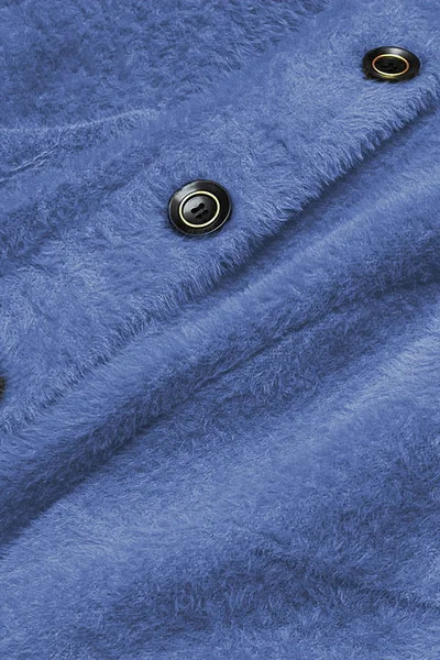 Modrý hřejivý vlněný krátký kabátek s knoflíky MADE IN ITALY