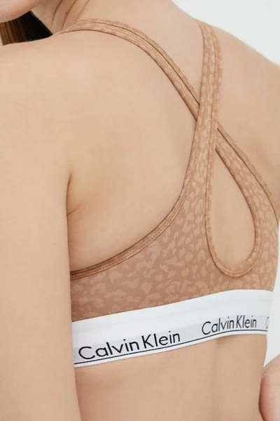 Dámská sportovní podprsenka X830 V24 hnědávzor - Calvin Klein