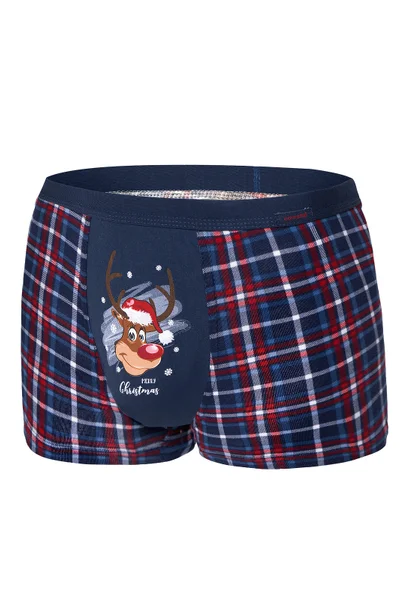 Pánské sobí boxerky HW650 Merry Christmas navy blue - Cornette