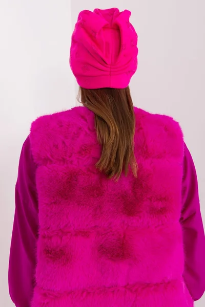 Neon růžová stylová zimní čepice s kašmírem AT