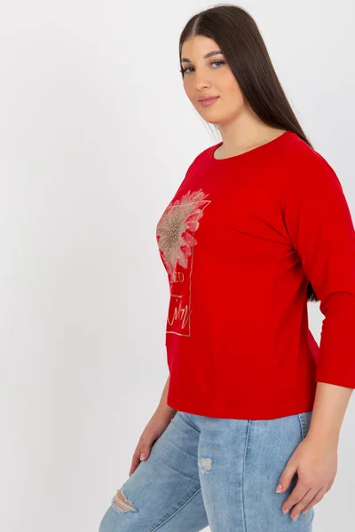 Dámské červené tričko s potiskem FPrice