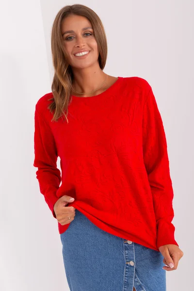 Červený dámský pulovr FPrice