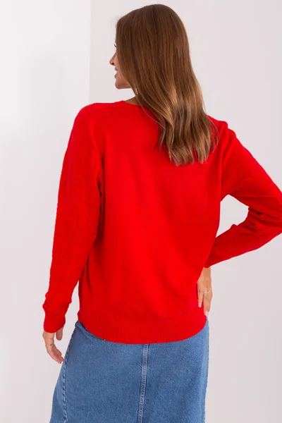 Červený dámský pulovr FPrice