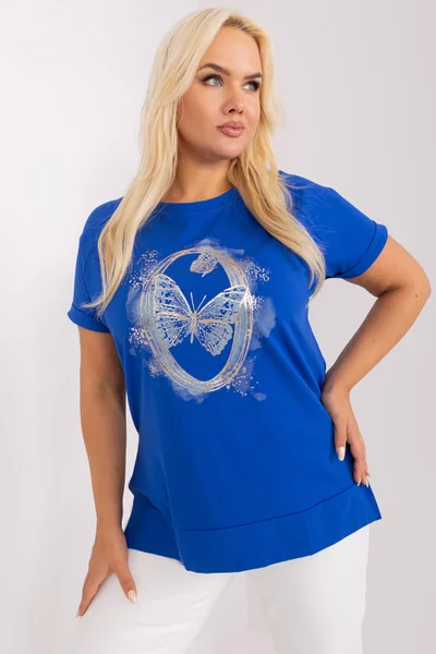 Královsky modré dámské tričko s krátkým rukávem FPrice