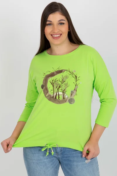 Neon zelené dámské tričko s potiskem FPrice