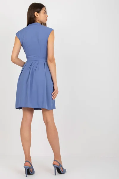 Dámské šaty zavinovací styl v modré barvě FPrice