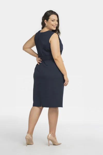 Elegantní plus size šaty Emma s páskem Karko