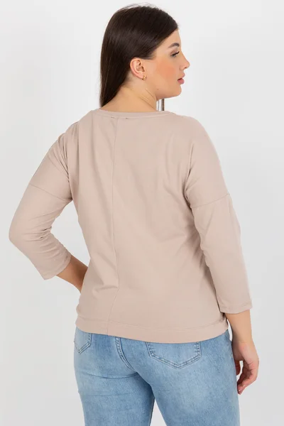 Světle béžové dámské tričko s potiskem FPrice
