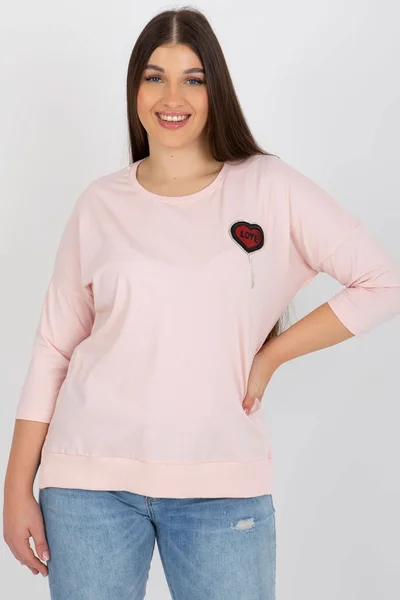Světle růžové dámské tričko se srdíčkem FPrice