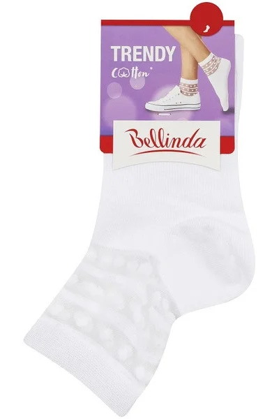 Dámské ponožky s ozdobným lemem TRENDY COTTON SOCKS - BELLINDA -