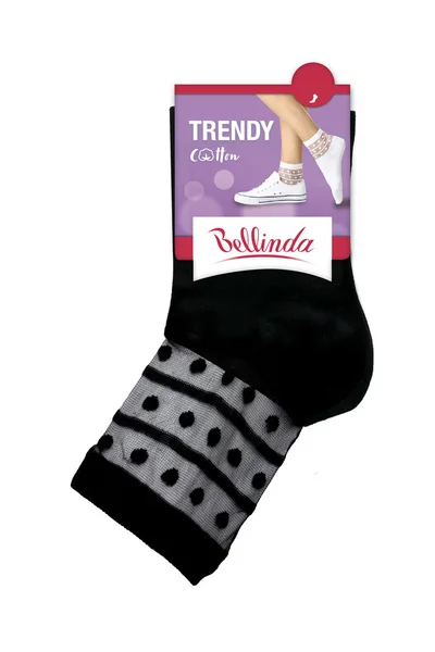 Dámské ponožky s ozdobným lemem TRENDY COTTON SOCKS - BELLINDA -