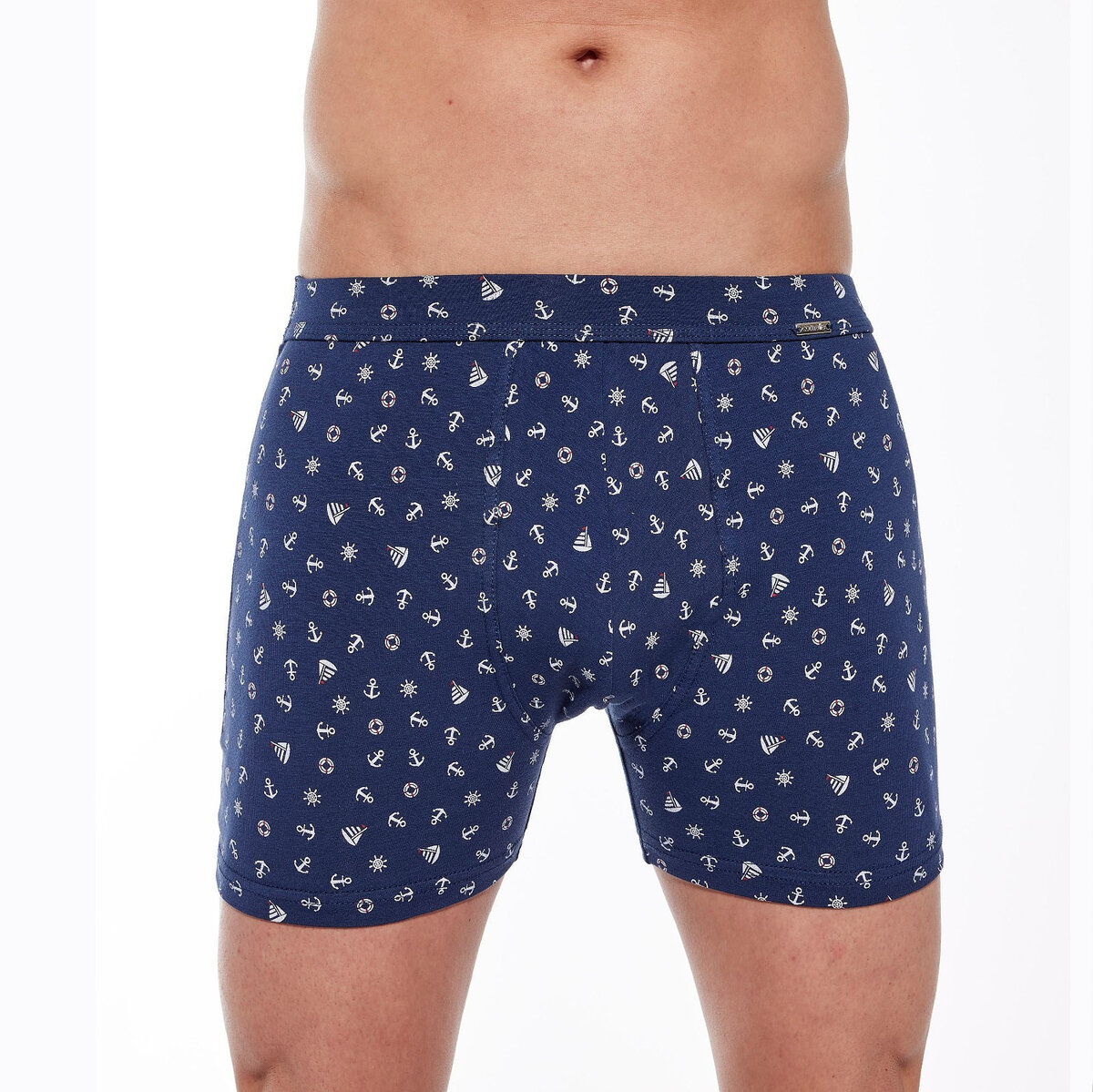 Plus size pánské modré boxerky se vzorem Cornette, tmavě modrá 4XL i384_23608890