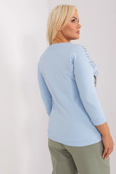 Nebesky modré dámské tričko s potiskem FPrice