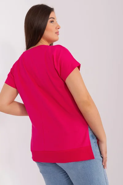 Tmavě růžové dámské tričko s potiskem FPrice